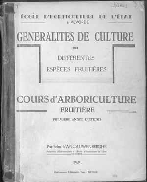 Generalites De Culture Des Différentes Espèces Fruitières