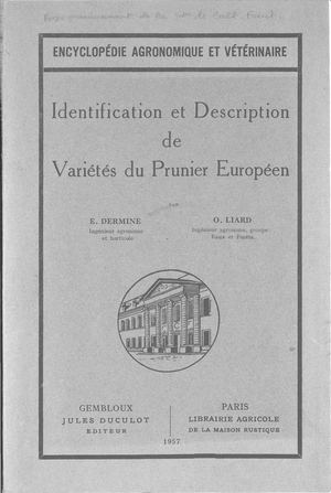 Identification Et Description De Varietes Du Prunier Europeen 1