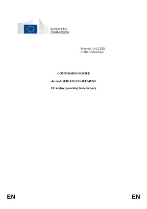 Revised Guidance Document Eu Regime Governing Trade In Ivory