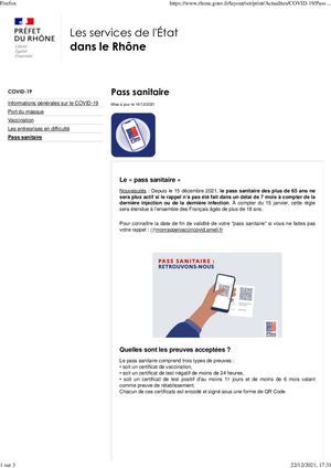 Pass Sanitaire