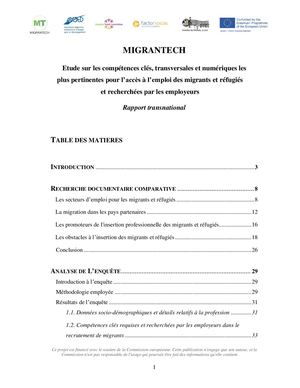 [FR] Rapport transnational MIGRANTECH