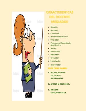 INFOGRAFIA  CARACTERITICAS DEL DOCENTE MEDIADOR