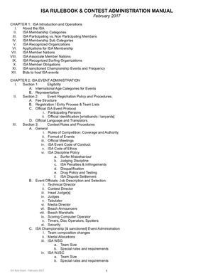 ISA Rulebook 2017