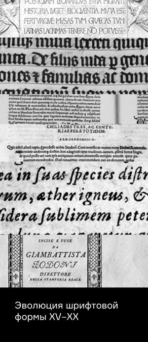 Эволюция шрифтовой формы XV‒XX