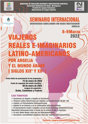 SEMINARIO INTERNACIONAL Universidad de Mostaganem (Argelia) 8-9 de marzo de 2022