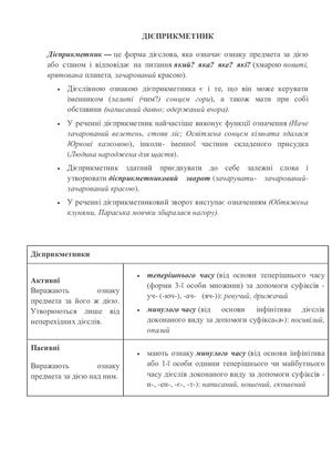 Дієприкметник. 10 клас.
