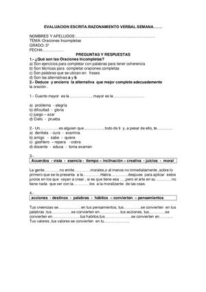 5° Miercoles Mañana