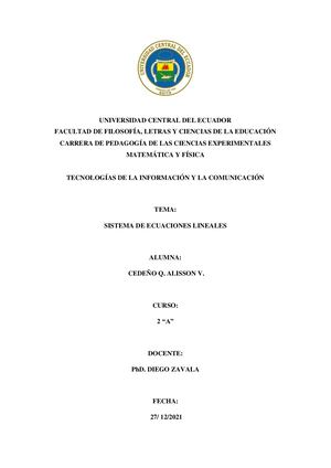 Sistema De Ecuaciones Lineales