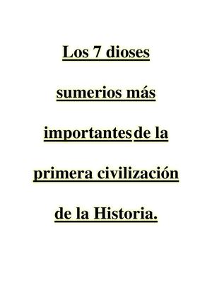 Los 7 Dioses Sumerios Más Importantes De La Primera Civilización De La Historia