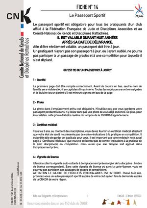Fiche N°14 Passeport Sportif