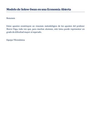 Modelo de Solow-Swan en una Economía Abierta