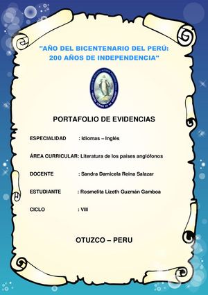Portafolio De Evidencias (Literatura) Guzmán Gamboa Rosmelita Lizeth