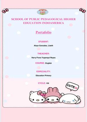 Portafolio De Aprendizaje Ingles Primaria Viii Alayo Gonzales