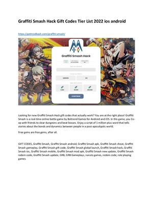 Graffiti Smash Hack Gift Codes Tier List 2022 Ios Android