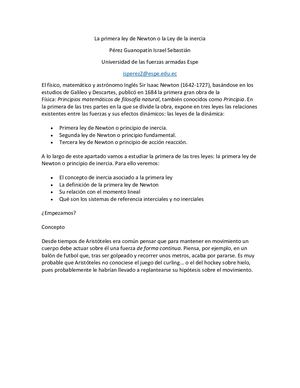 Perez Israel 1era Ley De Newton