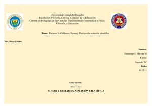 Recurso 6 Calámeo; Suma Y Resta En La Notación Científica