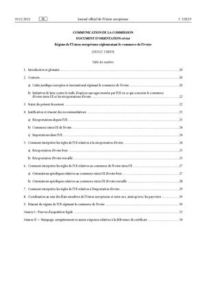 Régime De L’union Européenne Réglementant Le Commerce De Livoire (2021:c 528:03)