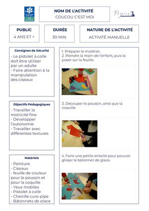 fiche d'activité Coucou C'est Moi