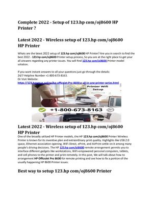 Complete 2022 – Setup of 123.hp com/oj8600 HP Printer ?