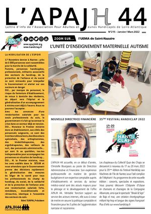 Le Journal de l'APAJH 44 // N°215 Janvier-Mars 2022