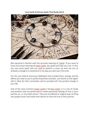Magic Spells Love Spells & Money Spells That Really Work