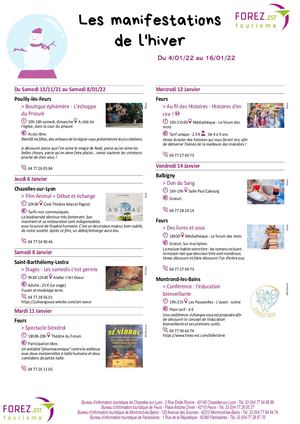 Les Manifestations De Forez Est Du 4 Au 16 Janvier 2022
