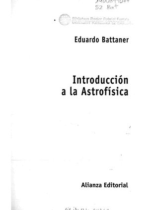 Introducción a La Astrofísica