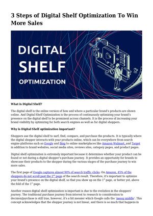 3 Steps of Digital Shelf Optimization To Win More Sales