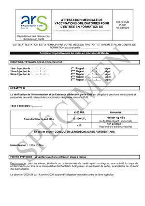 V7 Fiche De Vaccination Ge 03 2021 Specimen