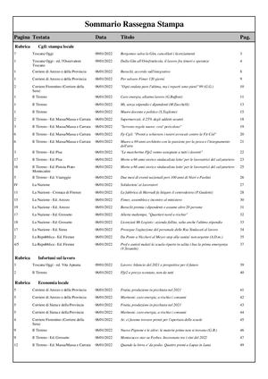 Toscana rassegna stampa 06.01.2022