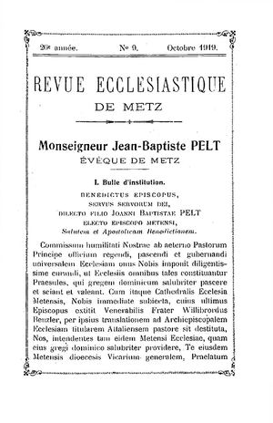 Revue Ecclésiastique de Metz 1919-09