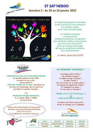 Semaine 2 Du 10 Au 16 Janvier 2022