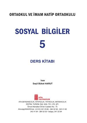 Sosyal Bilgiler 5.sınıf Ders Kitabı