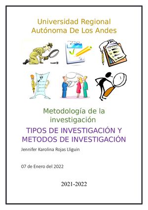 Tipos De Investigacion Y Metodos