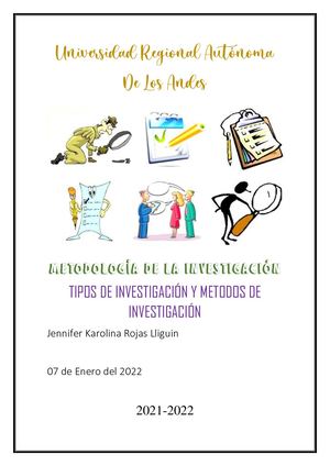 Tipos De Investigacion Y Metodos
