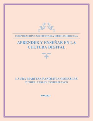 Aprender Y Enseñar En La Cultura Digital