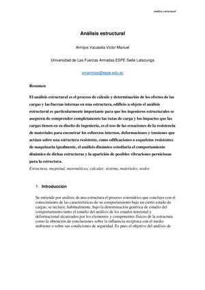Ensayo sobre el Análisis Estructural