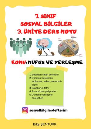 7 Sinif Sosyal Bi̇lgi̇ler 3 ÜNi̇te Ders Notu