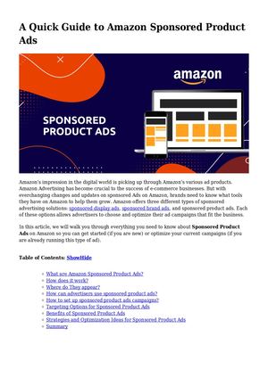 Calaméo - A Quick Guide to Amazon Sponsored Product Ads