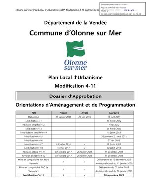 Modification PLU Olonne sur Mer
