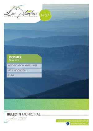 Bulletin Municipal Les Plantiers N°27 Décembre 2021