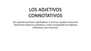 Los Adjetivos Coonotativos Y No Connotativos 7mo