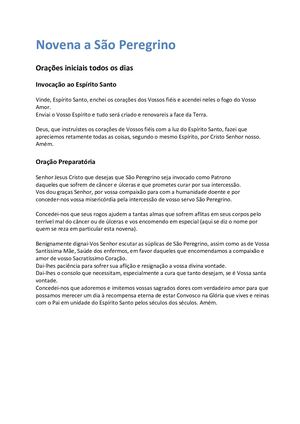 Novena a São Peregrino