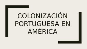 Colonización Portuguesa En América