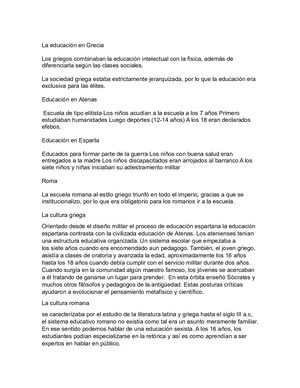 La Educación En Grecia