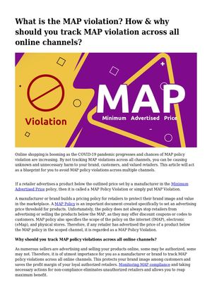 What is the MAP violation? How & why should you track MAP violation across all online channels?