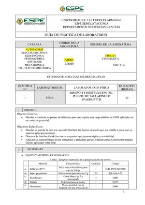 Informe De Laboratorio Proyecto Final 2 Unidad 2 Puente De Tallarines