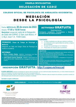 2022 01 26 Charla Divulgativa Psicología Y Mediación