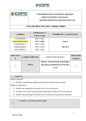 Informe Que Demuestra La Primera Ley De Newton