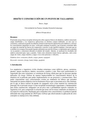 Ensayo 5 DISEÑO Y CONSTRUCCIÓN DE UN PUENTE DE TALLARINES